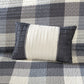 Ridge 6 Piece Printed Herringbone Quilt Set with Throw Pillows