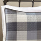 Ridge 6 Piece Printed Herringbone Quilt Set with Throw Pillows