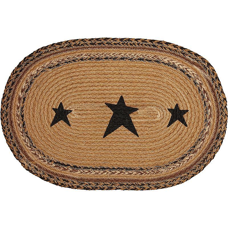 Kettle Grove Stencil Star Jute Placemat Set of 2