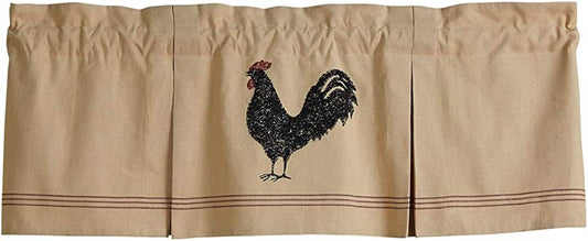 Hen Pecked Pleated Valance Rooster