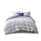 Oakley 5 Piece Striped Organic Cotton Yarn Dyed Comforter Cover Set w/removable insert