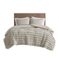 Maddox 3 Piece Striated Cationic Dyed Oversized Duvet Cover Set with Pleats