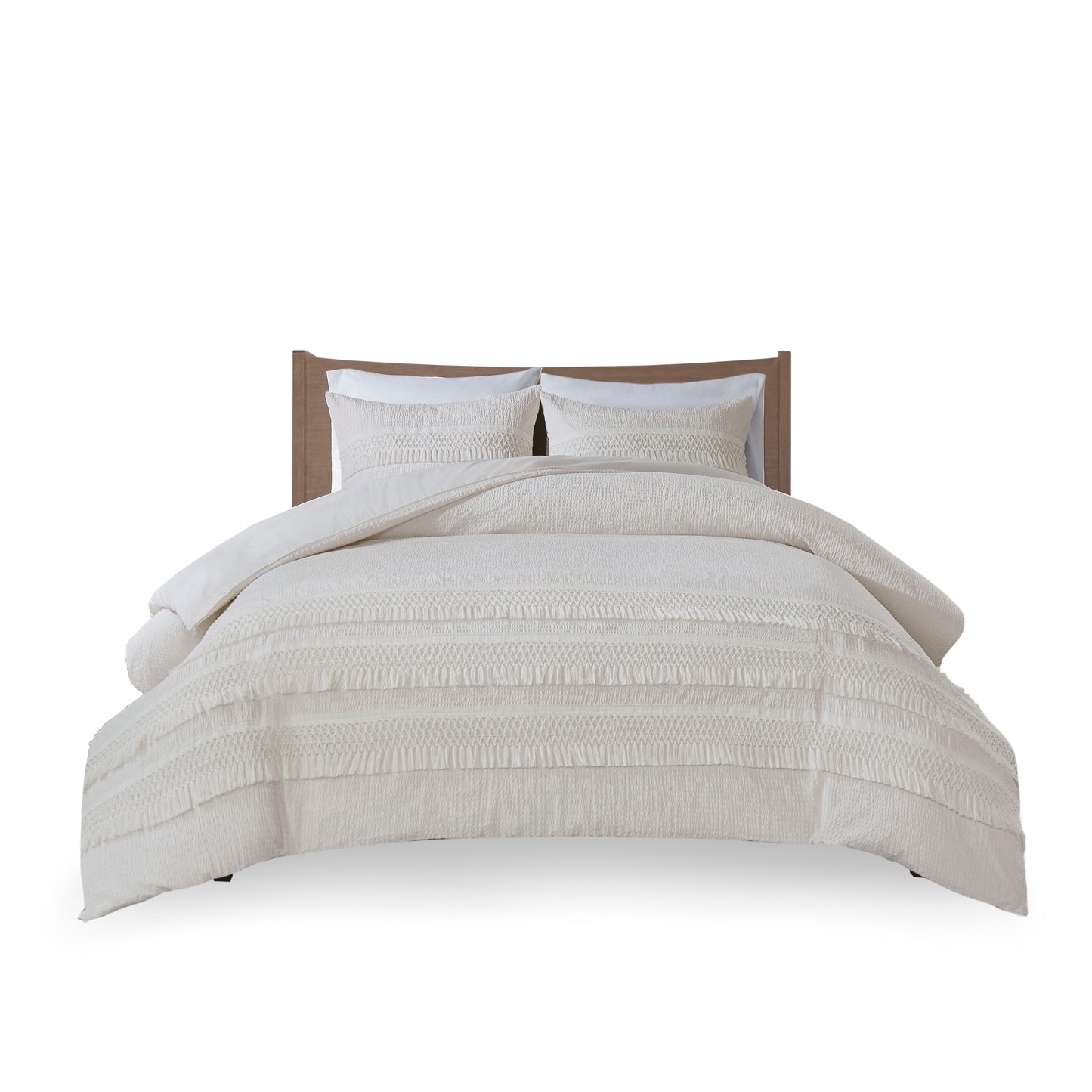 Amaya 3 Piece Cotton Seersucker Duvet Cover Set