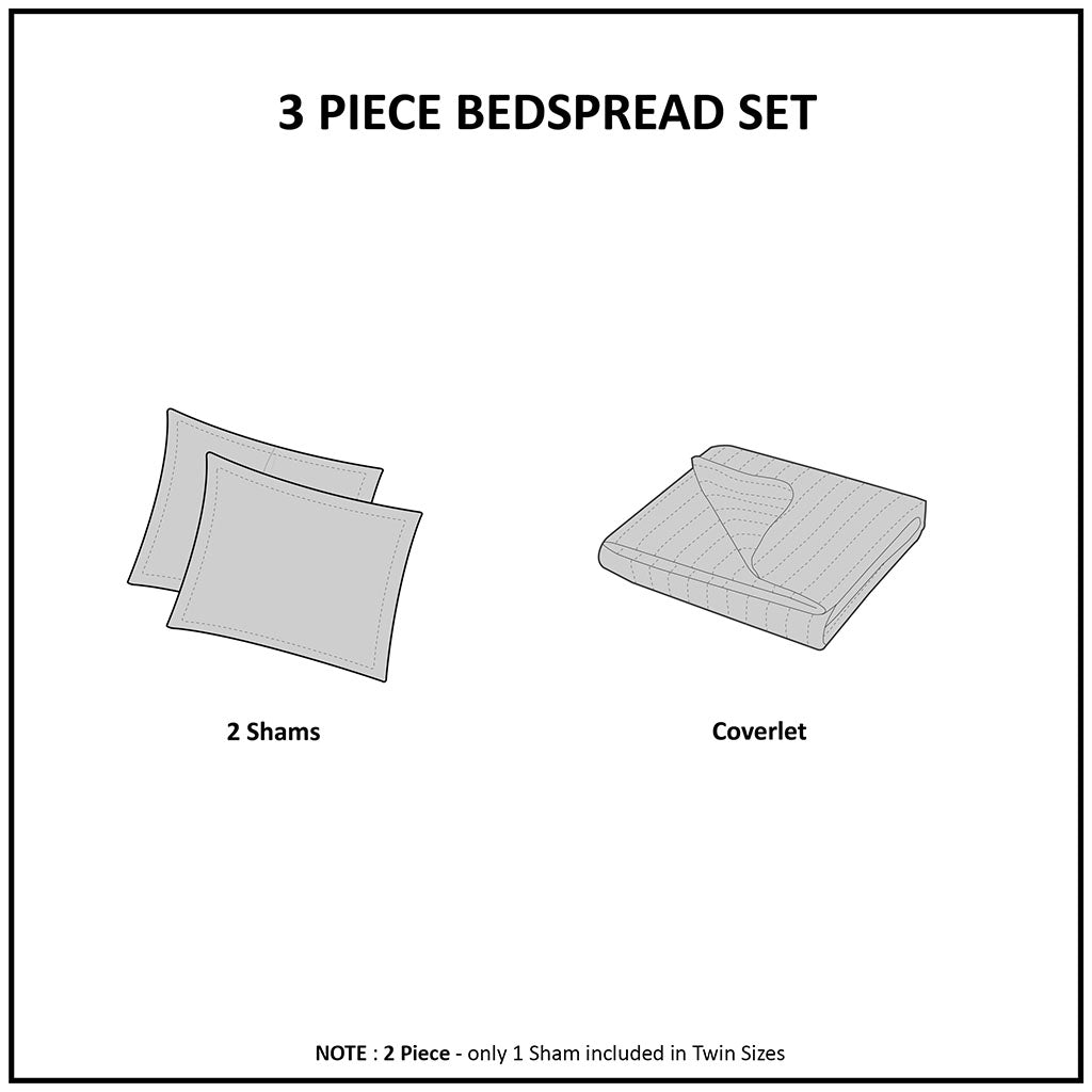 Quebec 3 Piece Fitted Bedspread Set