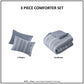 Kent 3 Piece Striped Herringbone Oversized Comforter Set