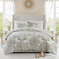 Isla 3 Piece Cotton Floral Printed Reversible Duvet Cover Set
