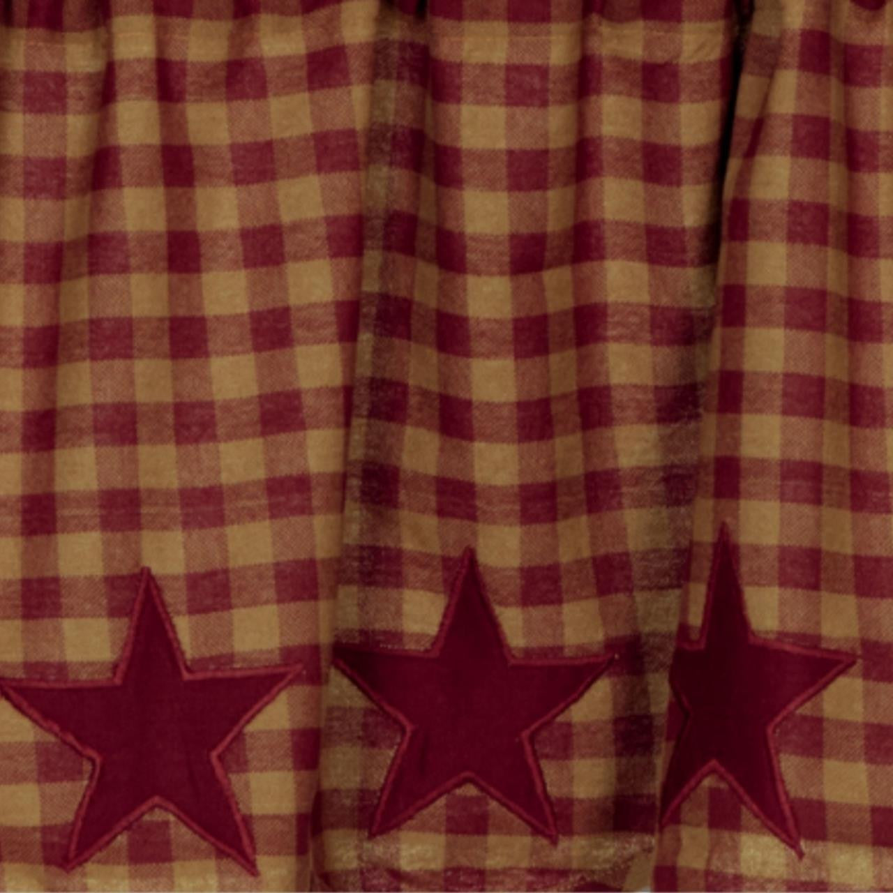 Burgundy Applique Star Panels