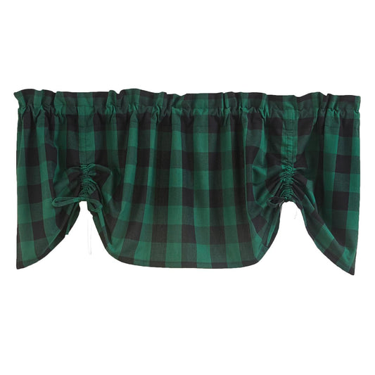 Wicklow Check Farmhouse Valance -Forest