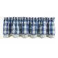 Wicklow Check Layered Valance-China Blue