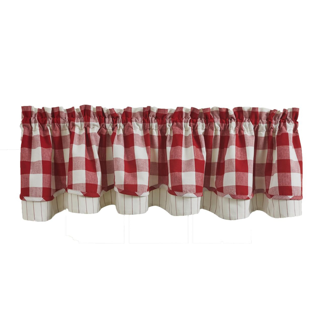 Wicklow Check Layered Valance-Red