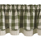 Wicklow Check Lined Layered Valance-Sage Green