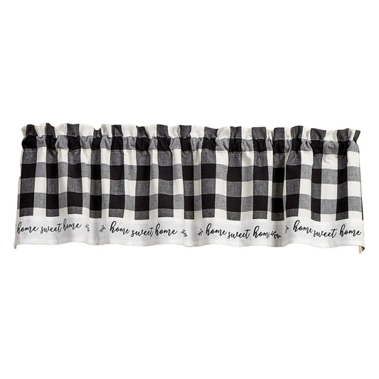 Wicklow Check Home Valance Black/Cream