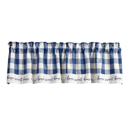 Wicklow Check Home Valance China Blue