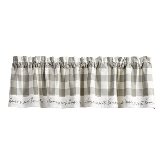 Wicklow Check Home Valance Dove