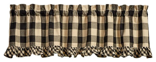 Wicklow Check Ruffled Valance Black