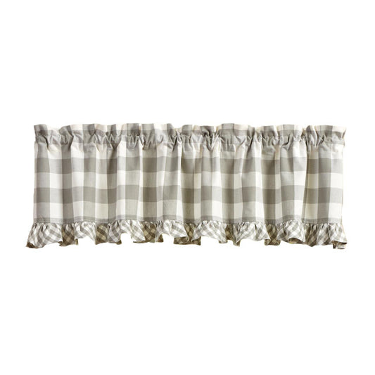 Wicklow Check Ruffled Valance Dove