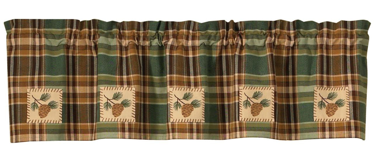 Wood River Pinecone Patch Valance