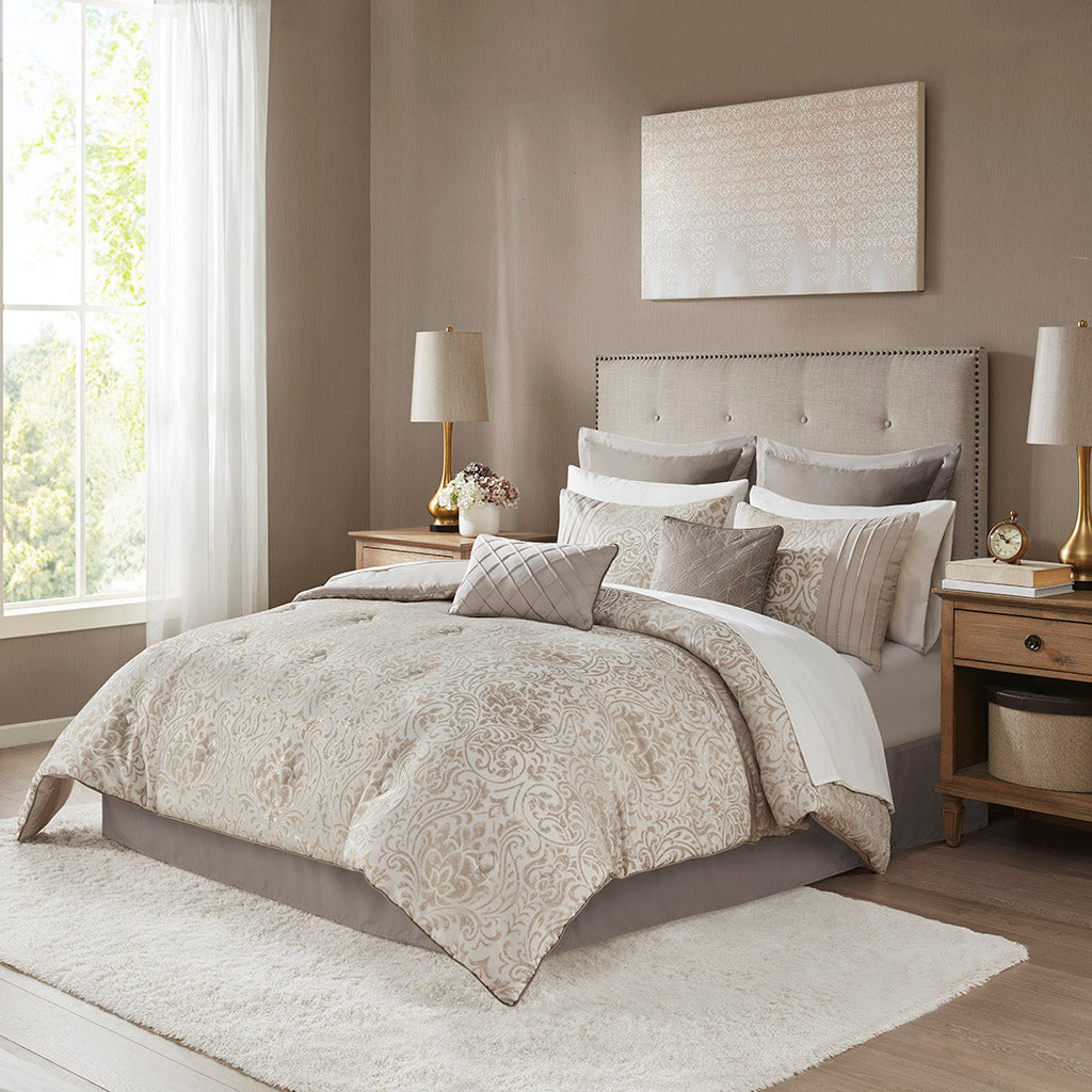 Emilia 12 Piece Jacquard Complete Bed Set