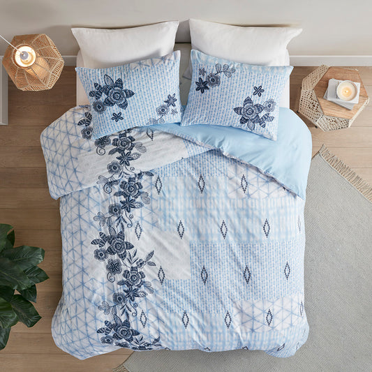 Sadie 3 Piece Cotton Duvet Cover Set