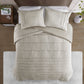 Maddox 3 Piece Striated Cationic Dyed Oversized Duvet Cover Set with Pleats