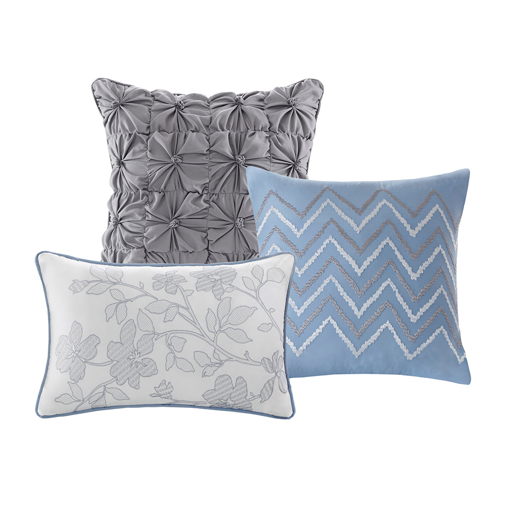 Luna 6 Piece Printed Quilt Set with Throw Pillows