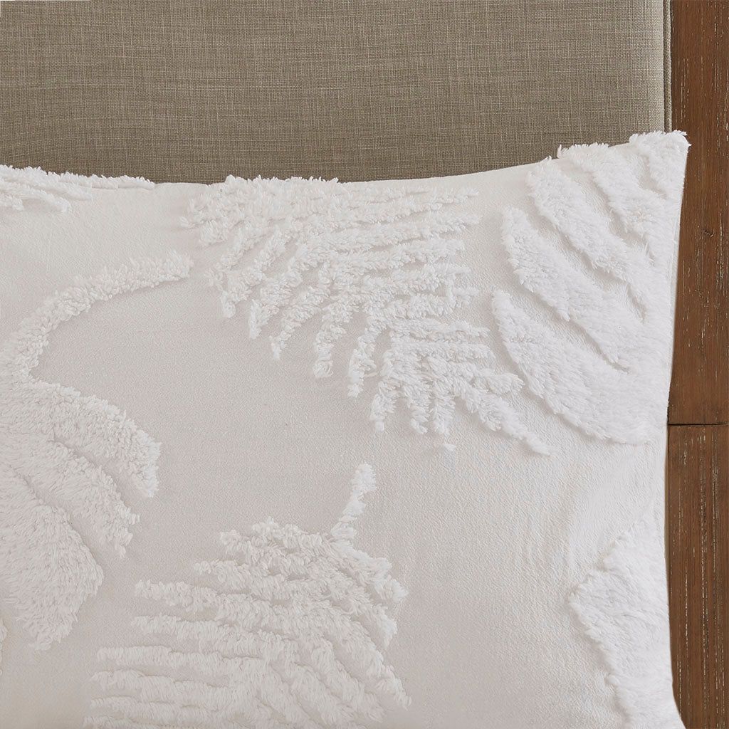 Bahari 3 Piece Tufted Cotton Chenille Palm Comforter Set