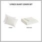 Apollo 3 Piece Striped Seersucker Oversized Duvet Cover Set